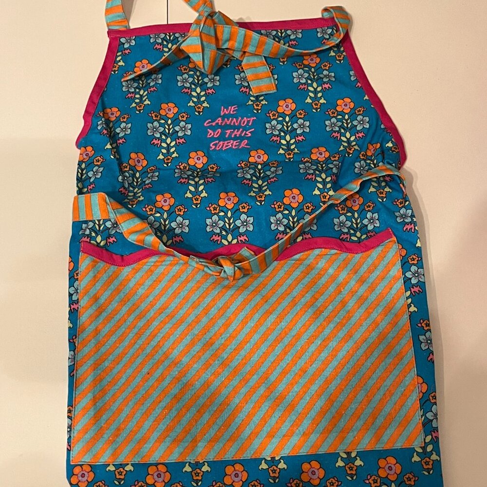 Apron - We Cannot Do This Sober Colorful ‎ Apron NWT 100 Percent Cotton Handmade - Picture 4 of 12
